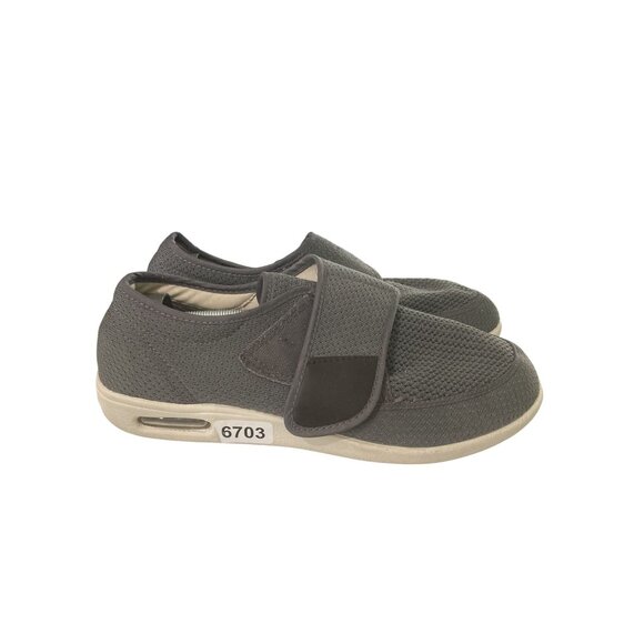 YouYun Mens Size 12 Gray Mesh Adjustable Breathable Slip-On sneakers Shoes - Picture 5 of 8